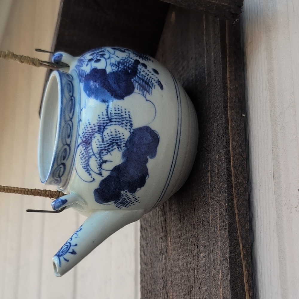 Rustic Wooden Handcrafted Bird Feeder Teapot Blue Bird Cafe - Picture 3 of 16